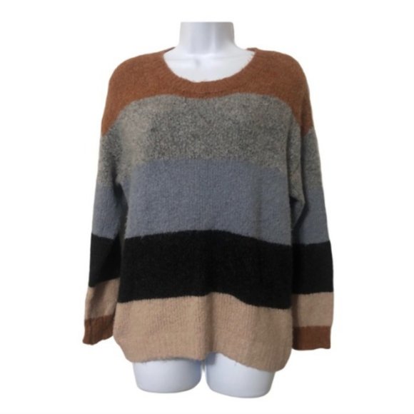 Fashion Nova Striped Colorblock Sweater Size S